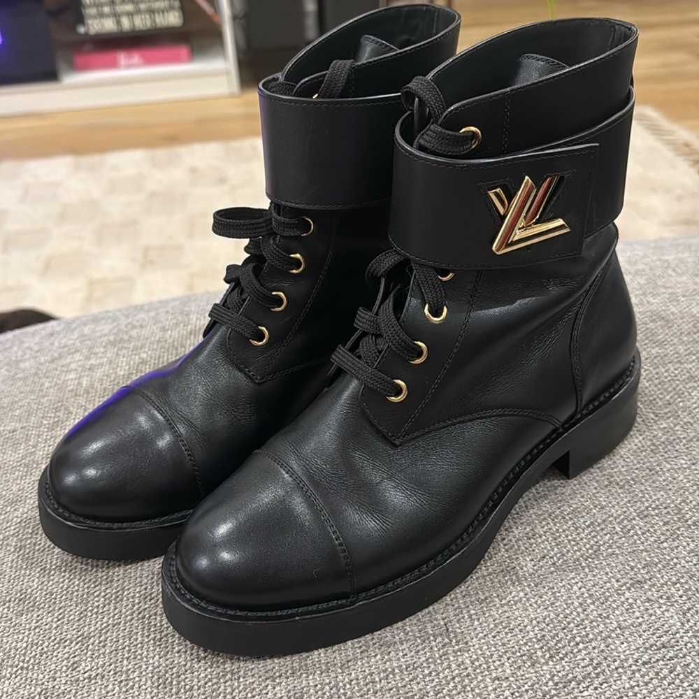 Louis Vuitton Wonderland Black Leather Boots